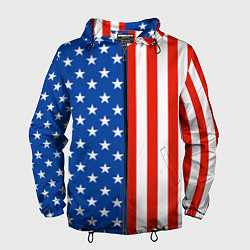 Ветровка с капюшоном мужская American Patriot, цвет: 3D-черный