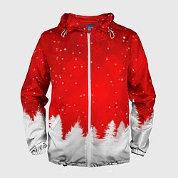Ветровка с капюшоном мужская Christmas pattern, цвет: 3D-белый