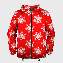 Ветровка с капюшоном мужская Красный снег, цвет: 3D-черный