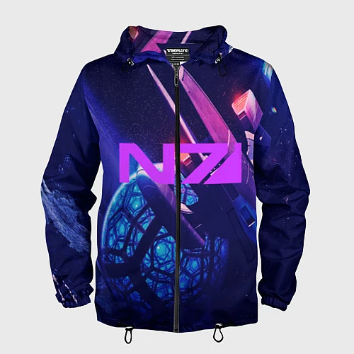 Мужская ветровка N7: Neon Space / 3D-Черный – фото 1