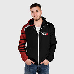 Ветровка с капюшоном мужская MASS EFFECT N7, цвет: 3D-белый — фото 2