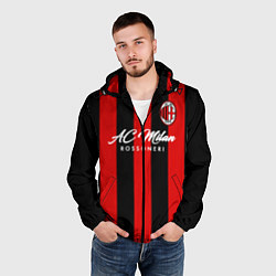 Ветровка с капюшоном мужская AC Milan, цвет: 3D-черный — фото 2