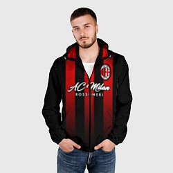 Ветровка с капюшоном мужская AC Milan, цвет: 3D-черный — фото 2