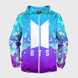 Ветровка с капюшоном мужская BTS: Violet Butterflies, цвет: 3D-белый