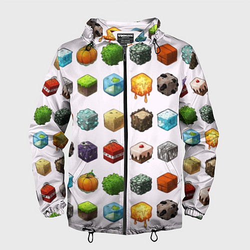 Мужская ветровка Minecraft Cubes / 3D-Черный – фото 1
