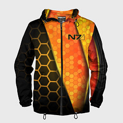 Ветровка с капюшоном мужская Mass Effect N7, цвет: 3D-черный