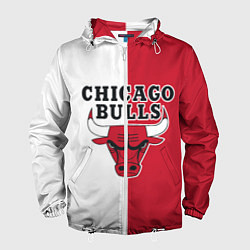 Ветровка с капюшоном мужская CHICAGO BULLS, цвет: 3D-белый