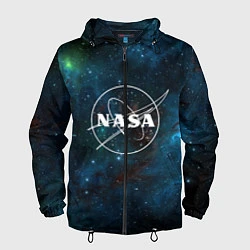 Ветровка с капюшоном мужская NASA, цвет: 3D-черный