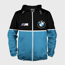 Ветровка с капюшоном мужская BMW БМВ, цвет: 3D-белый