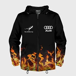 Ветровка с капюшоном мужская Audi Ауди, цвет: 3D-черный