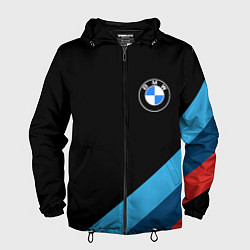 Ветровка с капюшоном мужская BMW, цвет: 3D-черный