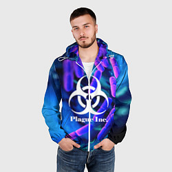 Ветровка с капюшоном мужская PLAGUE INC, цвет: 3D-белый — фото 2