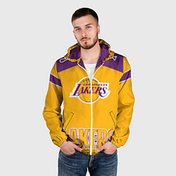 Ветровка с капюшоном мужская Los Angeles Lakers, цвет: 3D-белый — фото 2