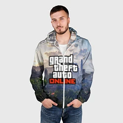 Ветровка с капюшоном мужская GTA ONLINE, цвет: 3D-белый — фото 2