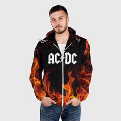 Ветровка с капюшоном мужская AC DC, цвет: 3D-белый — фото 2