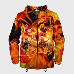 Ветровка с капюшоном мужская Judas Priest, цвет: 3D-черный