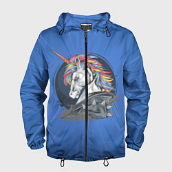 Ветровка с капюшоном мужская Единорог Rock, цвет: 3D-черный
