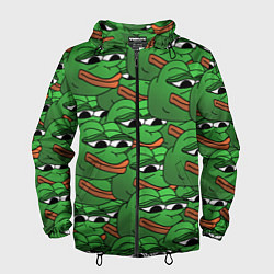 Ветровка с капюшоном мужская Pepe The Frog, цвет: 3D-черный