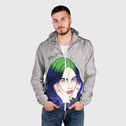 Ветровка с капюшоном мужская BILLIE EILISH, цвет: 3D-белый — фото 2