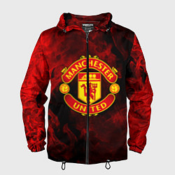 Ветровка с капюшоном мужская МАНЧЕСТЕР ЮНАЙТЕД, цвет: 3D-черный