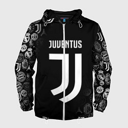 Ветровка с капюшоном мужская JUVENTUS, цвет: 3D-белый