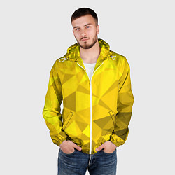 Ветровка с капюшоном мужская YELLOW ABSTRACT, цвет: 3D-белый — фото 2