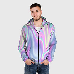 Ветровка с капюшоном мужская Vaporwave, цвет: 3D-черный — фото 2