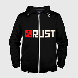 Ветровка с капюшоном мужская RUST, цвет: 3D-белый