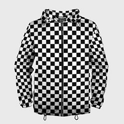 Ветровка с капюшоном мужская Шахматка мелкая, цвет: 3D-черный