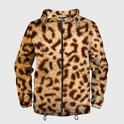Ветровка с капюшоном мужская Леопард, цвет: 3D-черный