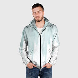 Ветровка с капюшоном мужская Арт абстракция, цвет: 3D-черный — фото 2
