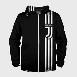 Ветровка с капюшоном мужская JUVENTUS, цвет: 3D-белый