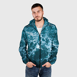 Ветровка с капюшоном мужская Водная гладь, цвет: 3D-черный — фото 2