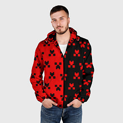 Ветровка с капюшоном мужская MINECRAFT CREEPER, цвет: 3D-черный — фото 2