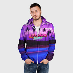 Ветровка с капюшоном мужская HOTLINE MIAMI, цвет: 3D-белый — фото 2