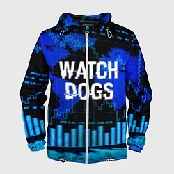Ветровка с капюшоном мужская Watch Dogs, цвет: 3D-белый