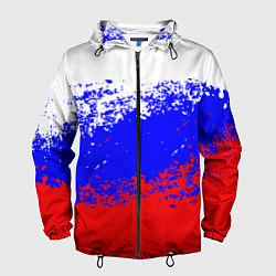 Ветровка с капюшоном мужская Россия, цвет: 3D-черный