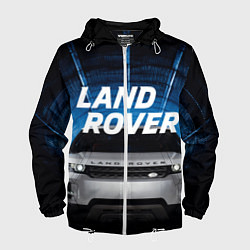 Ветровка с капюшоном мужская LAND ROVER, цвет: 3D-белый