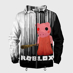 Ветровка с капюшоном мужская Roblox Piggy, цвет: 3D-черный