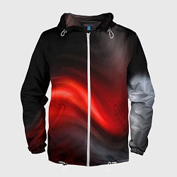 Мужская ветровка BLACK RED WAVES АБСТРАКЦИЯ