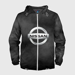 Ветровка с капюшоном мужская NISSAN, цвет: 3D-белый