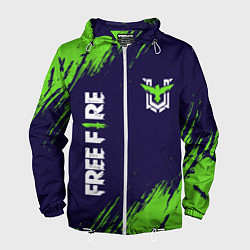 Ветровка с капюшоном мужская FREE FIRE ФРИ ФАЕР, цвет: 3D-белый