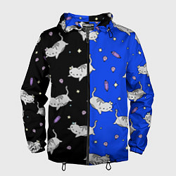 Ветровка с капюшоном мужская КИСЫ, цвет: 3D-черный