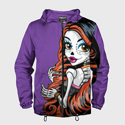 Ветровка с капюшоном мужская Calavera skelita 22, цвет: 3D-черный