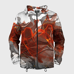 Ветровка с капюшоном мужская ОГОНЬ, цвет: 3D-черный