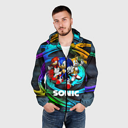 Ветровка с капюшоном мужская SONIC TRIO, цвет: 3D-черный — фото 2