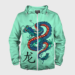 Ветровка с капюшоном мужская Dragon, цвет: 3D-белый