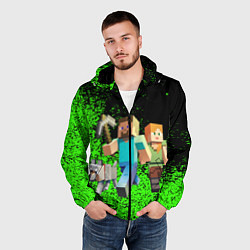 Ветровка с капюшоном мужская Minecraft, цвет: 3D-черный — фото 2