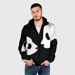 Ветровка с капюшоном мужская Panda, цвет: 3D-черный — фото 2