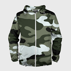 Ветровка с капюшоном мужская Camouflage 2, цвет: 3D-белый